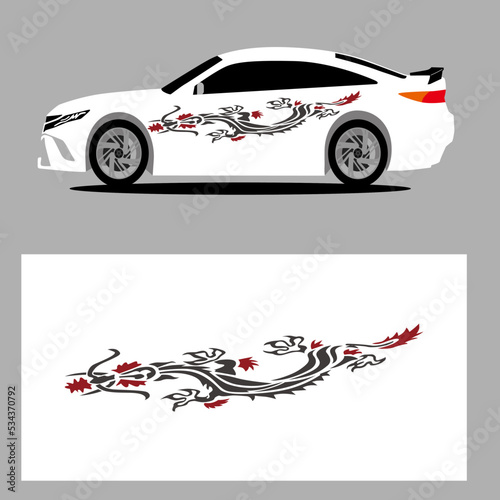 dragon stripes car decal.  sticker car decal