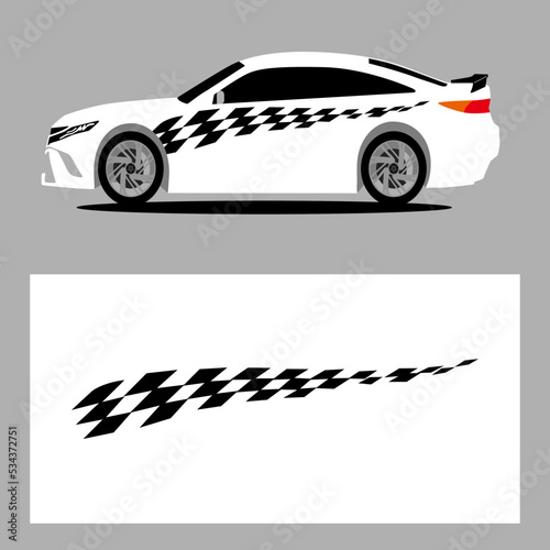 flag or chess stripes car decal. sticker car decal