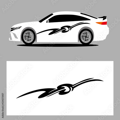 car stripes vector art decal with black color. stripes car decal. sticker car decal