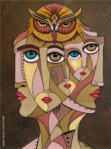 Cubist face to face  photo