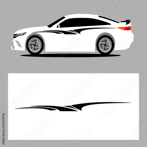 car stripes vector art decal with black color. stripes car decal. sticker car decal