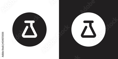 Set of erlenmeyer flask logo, lab icon design, laboratory logo vector