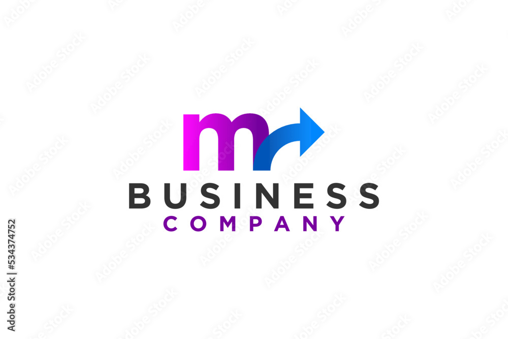 M initial letter arrow business logo design M initial letter arrow business logo design