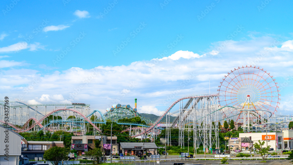 Poster 遊園地・行楽地風景「ジェットコースター」三井グリーンランド Amusement park / resort scenery ...