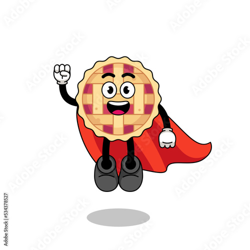 apple pie cartoon with flying superhero