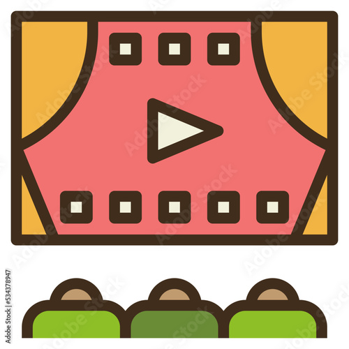 movie modern line style icon