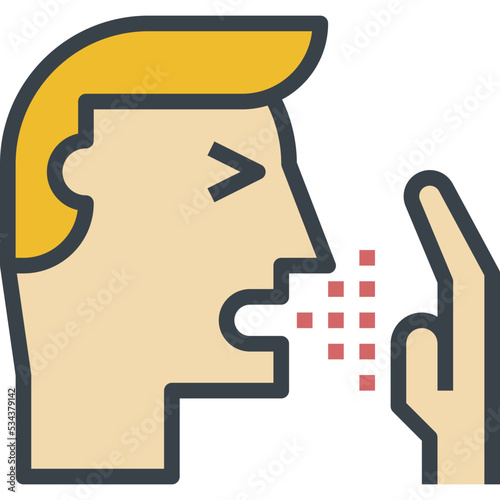 sneezing modern line style icon