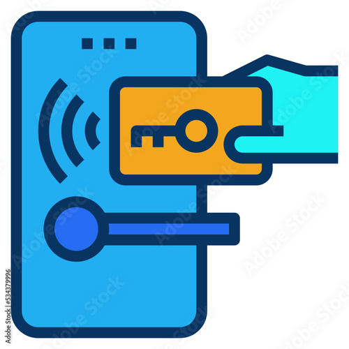 keycard modern line style icon