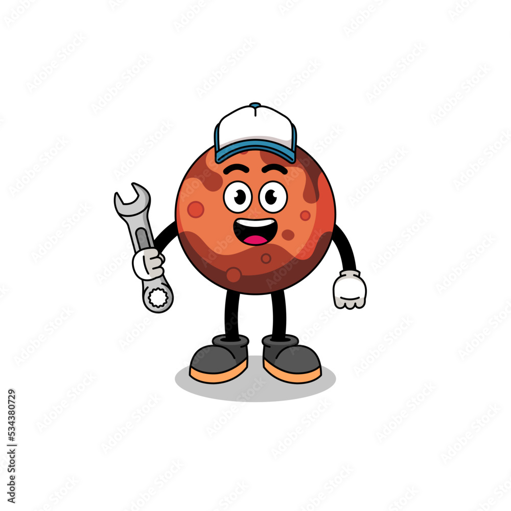 mars planet illustration cartoon as a mechanic mars planet illustration cartoon as a mechanic