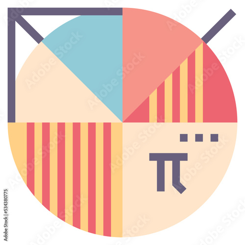 mathematics modern line style icon