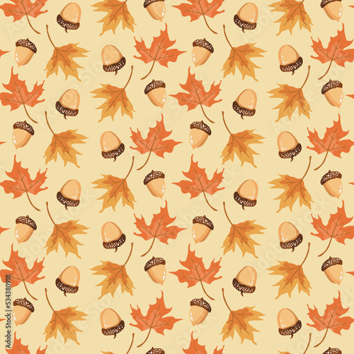  Autumn Mushrooms seamless pattern - Vector illustration 