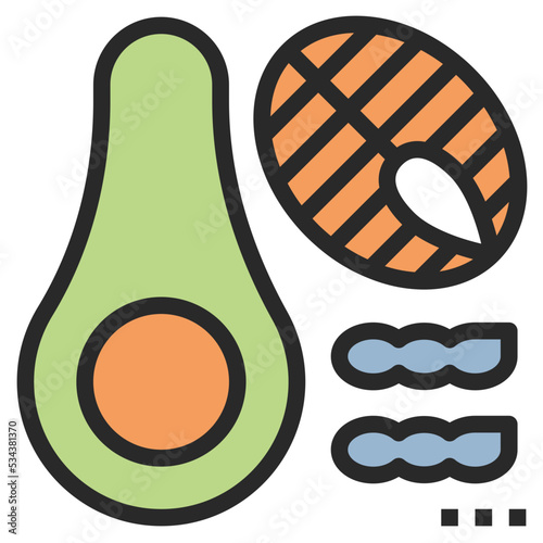 ketogenic modern line style icon