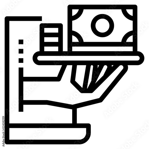 receive modern line style icon