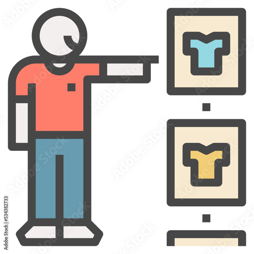 virtual modern line style icon