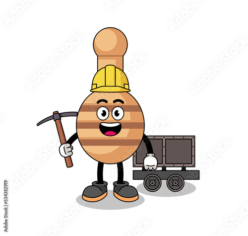 Mascot Illustration of honey dipper miner