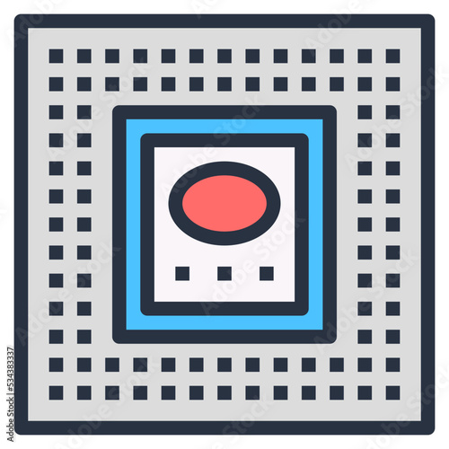 microprocessor modern line style icon