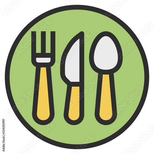 restaurant modern line style icon