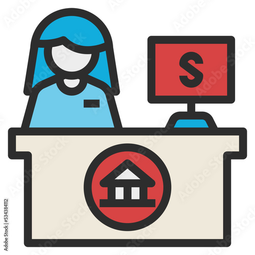 teller modern line style icon