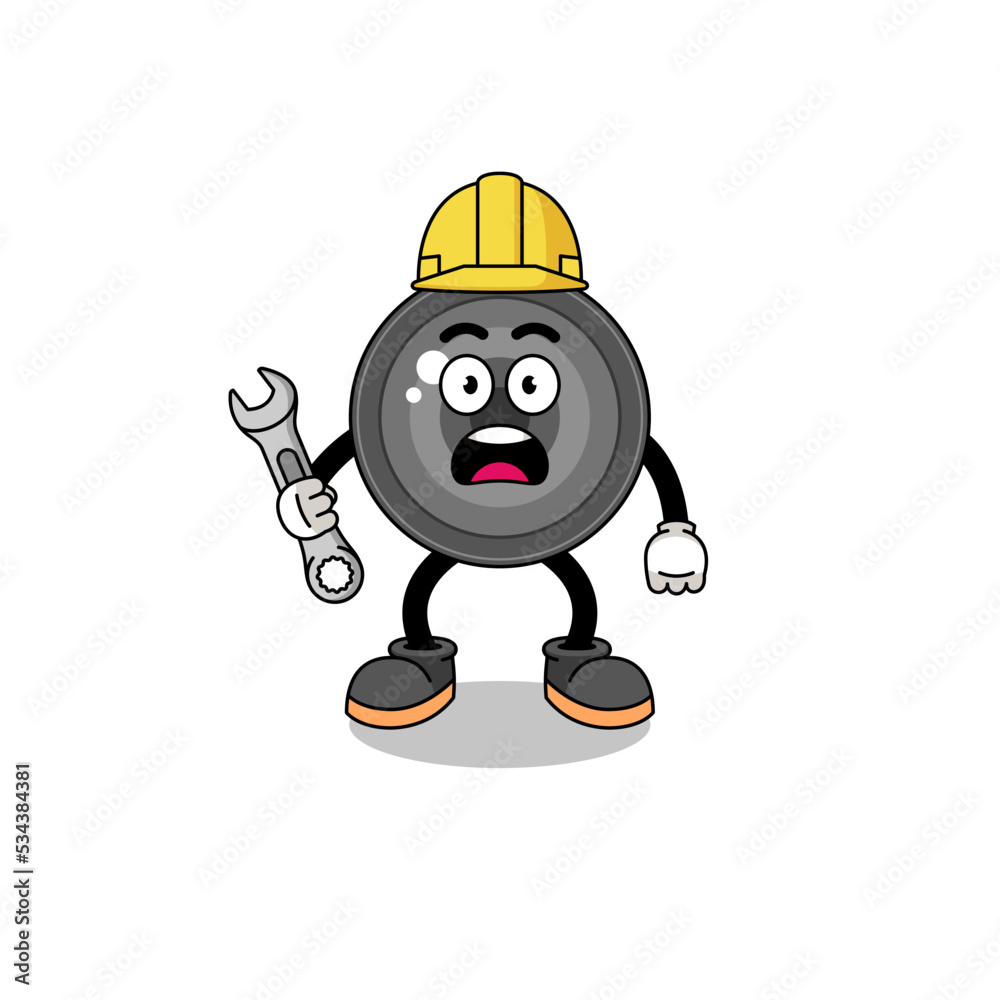 Character Illustration of camera lens with 404 error