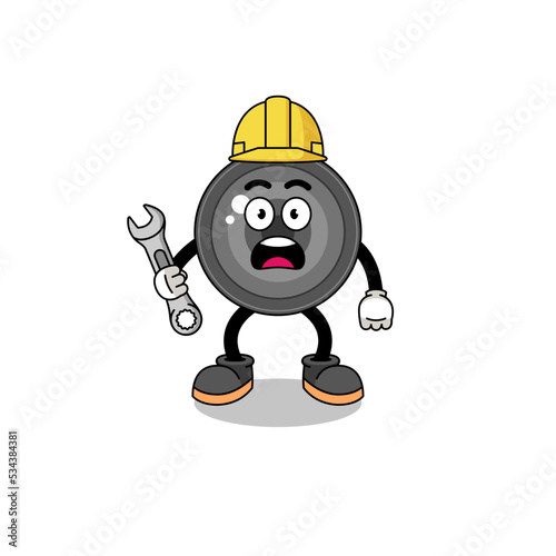 Character Illustration of camera lens with 404 error