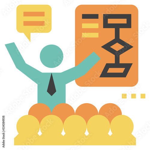 presentation modern line style icon