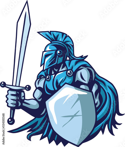 Warriors Spartan Gladiator Esports Sports Team Logo Vector Mascot Design Template