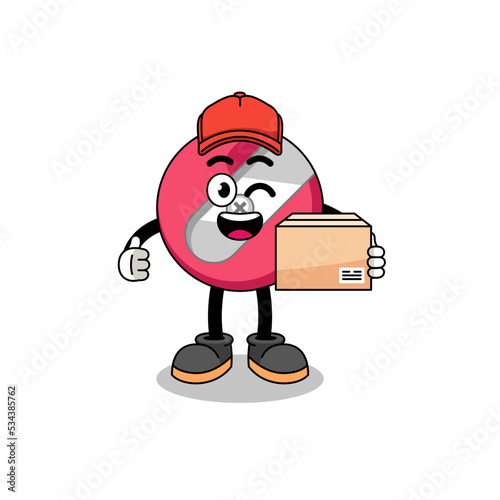 mascot cartoon as an courier