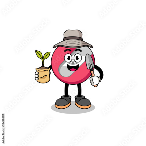 pencil sharpener cartoon holding a plant seed