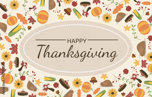 Happy Thanksgiving Day Food Background Thanks Giving