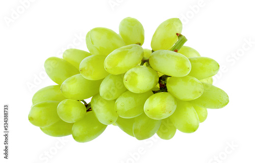 Bilde på lerret Fresh green grapes Isolated on transparent png