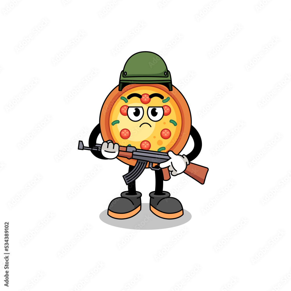 Cartoon of pizza soldier