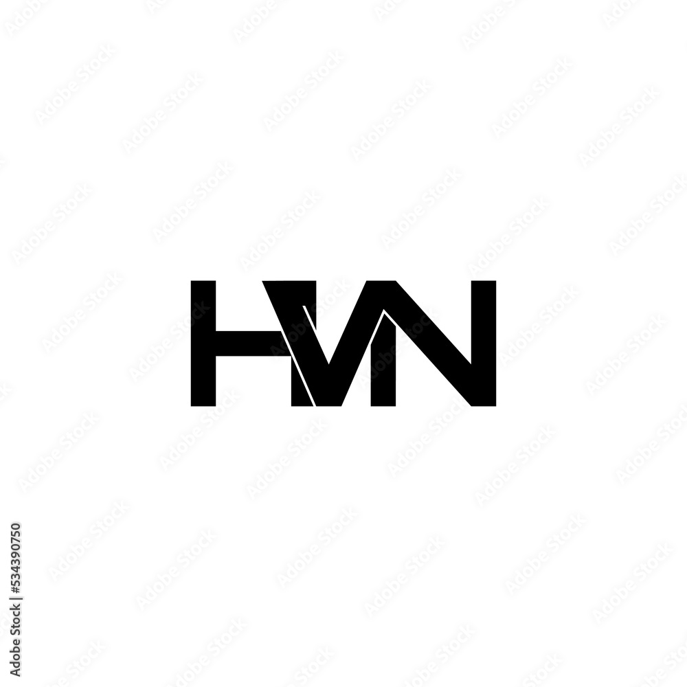 hvn lettering initial monogram logo design