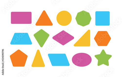 Free Download Colorful basic 2d shapes, geometric shape set - Vector - GFXLoad
