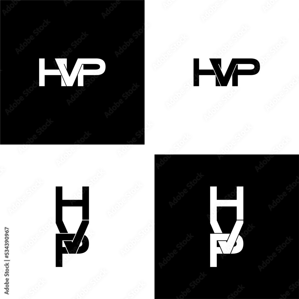 hvp lettering initial monogram logo design set hvp lettering initial monogram logo design set