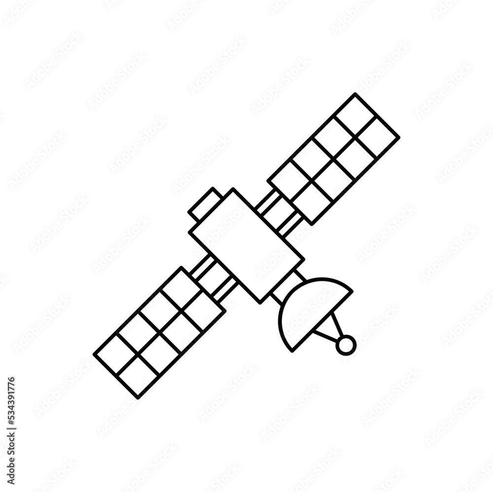 Satellite icon in line style icon, isolated on white background Satellite icon in line style icon, isolated on white background