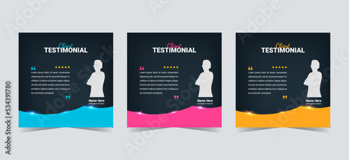 Testimonnial, review, quote template. Customer feedback layout vector illustration.Creative client rating products or services for business trust
