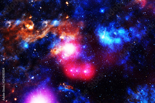 Fototapeta Naklejka Na Ścianę i Meble -  A bright, beautiful cosmic nebula. Elements of this image furnished by NASA