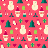 Symbol geometric elements seamless pattern design for christmas and new year celebration.