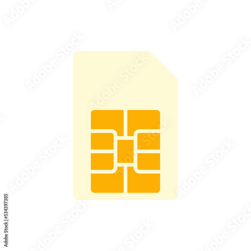 SIM card icon icon in color, isolated on white background 