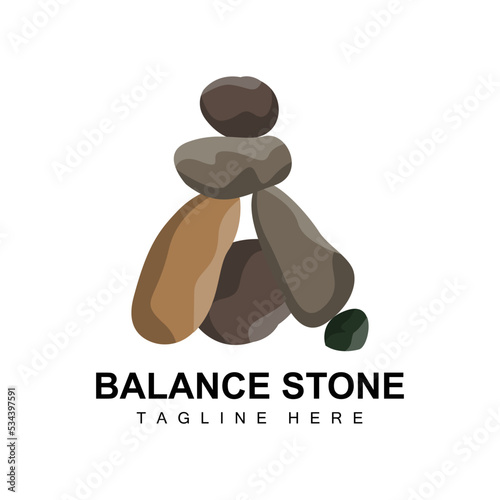 Stacked Stone Logo Design, Balancing Stone Vector, Building Material Stone Illustration, Pumice Stone Illustration Walpapeer Stone photo