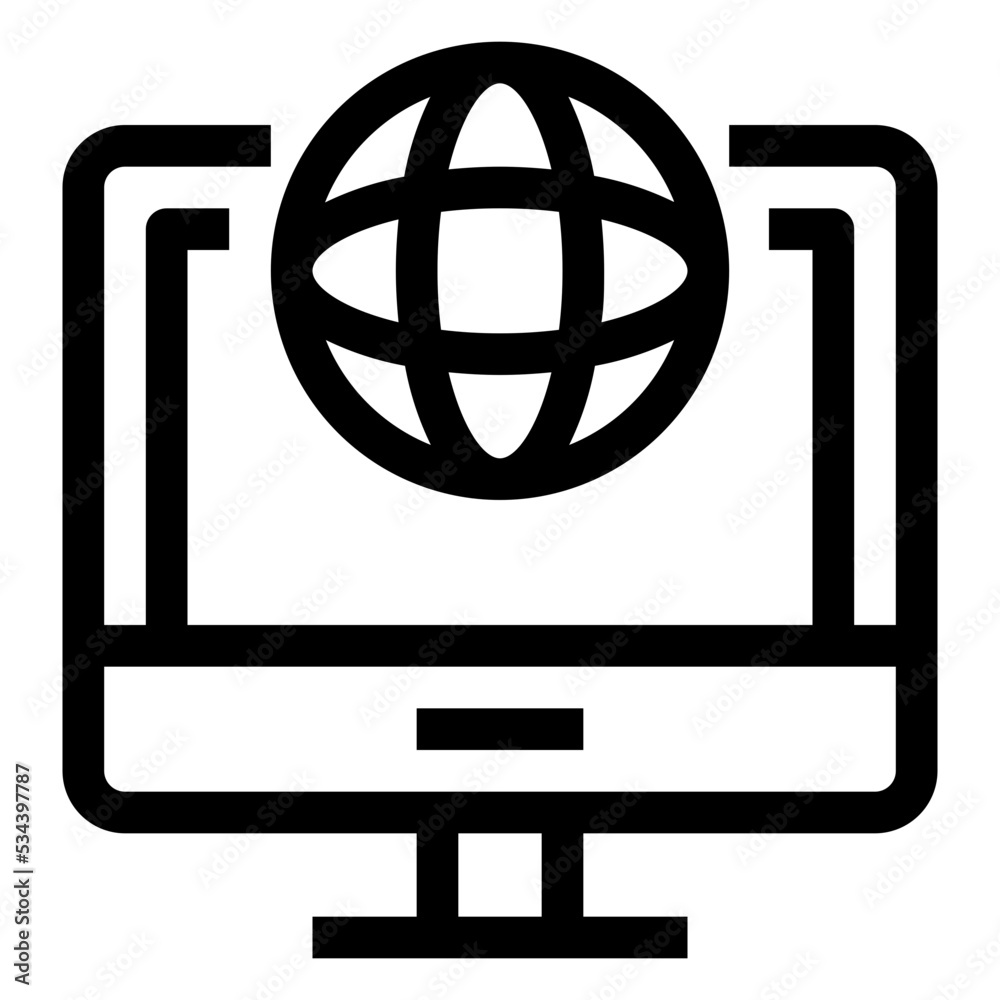 Online Business Icon Outline Online Business Icon Outline