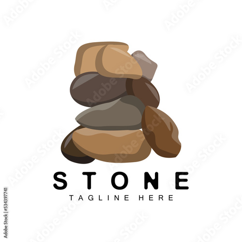 Stacked Stone Logo Design, Balancing Stone Vector, Building Material Stone Illustration, Pumice Stone Illustration Walpapeer Stone