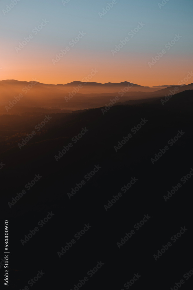 sunset in the mountains sunset in the mountains