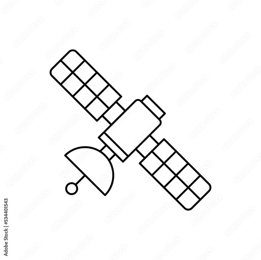 Satellite icon in line style icon, isolated on white background Satellite icon in line style icon, isolated on white background