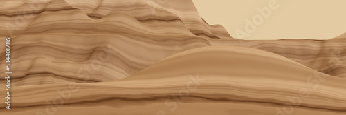 3D rendered sedimentary mountain. Sandstone hill. © Kavik