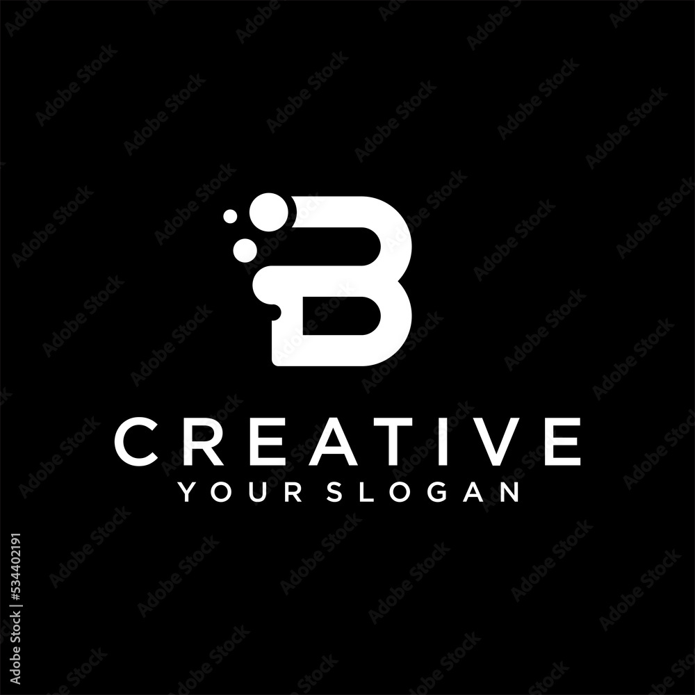 Letter B Dots Logo Design Template Vector Letter B Dots Logo Design Template Vector