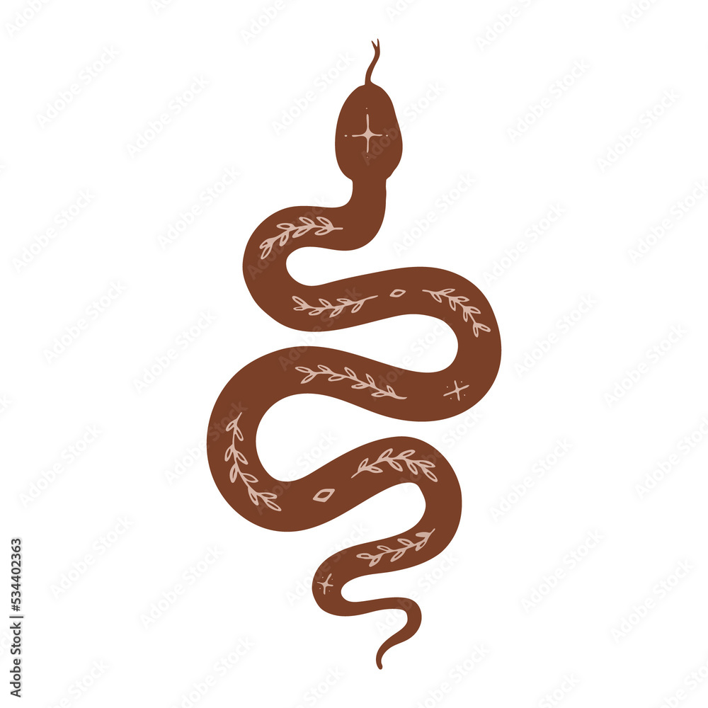 Snake vector illustration in bohemian design Stock Illustration | Adobe ...