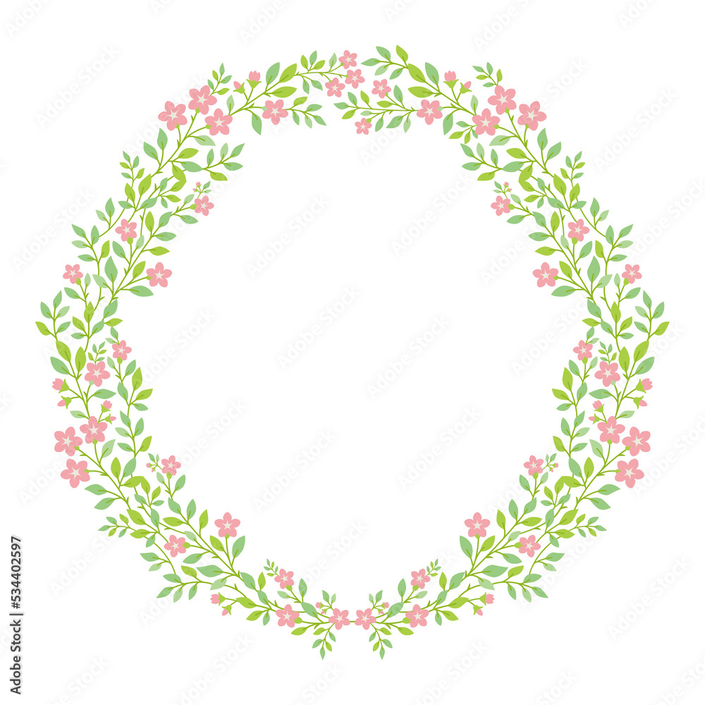 Floral wreath frame illustration	
