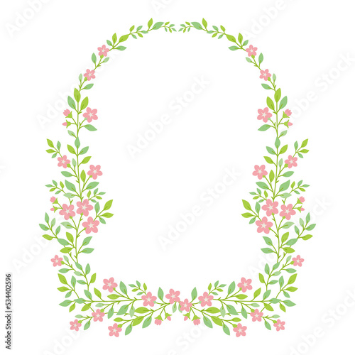 Arched floral gate frame illustration 