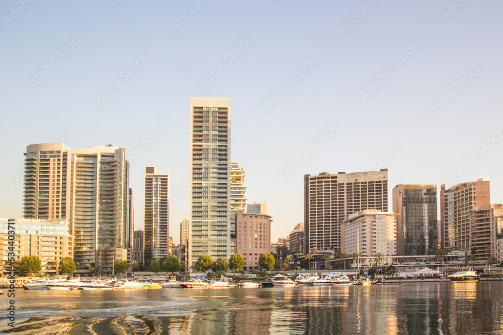 Beautiful view of Zaitunay Bay in Beirut, Lebanon